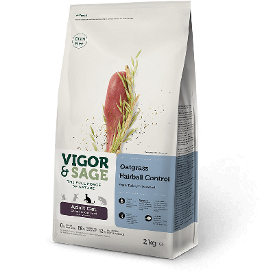 VIGOR & SAGE 無穀物 火雞 燕麥草 去毛球配方 成貓糧