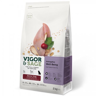 VIGOR & SAGE 無穀物 火雞肉 黃芪配方 老犬糧